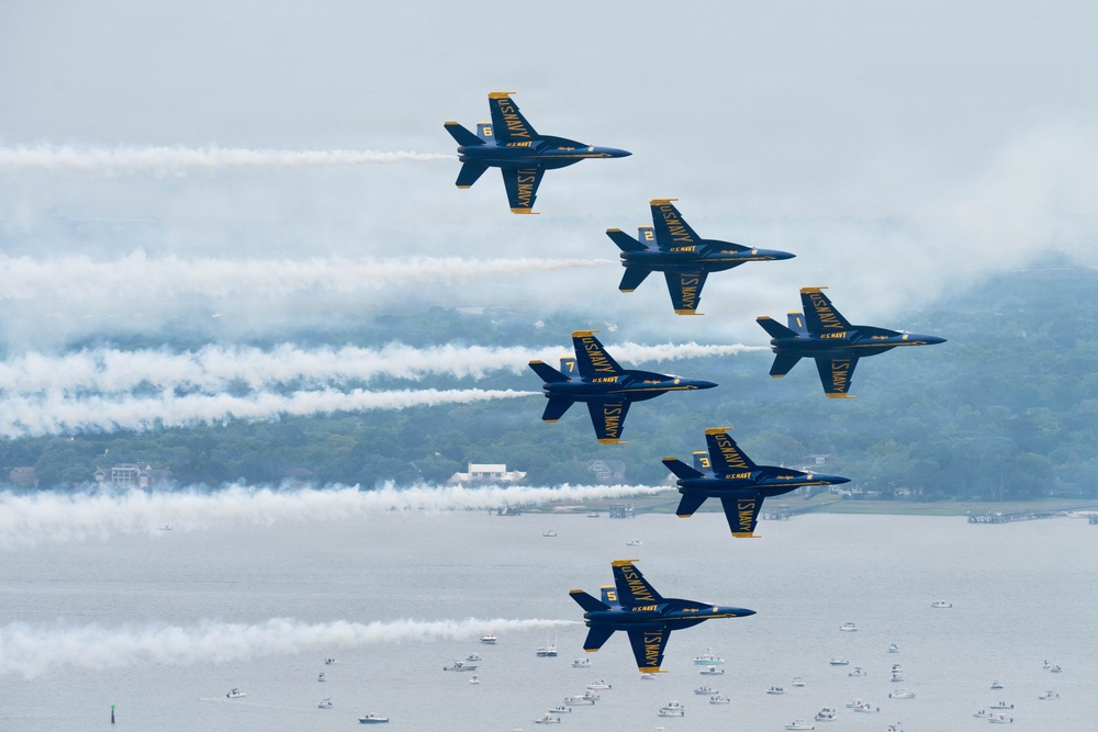 U.S. Navy Blue Angels Perform Practice Run Ahead of 2026 Charleston Airshow