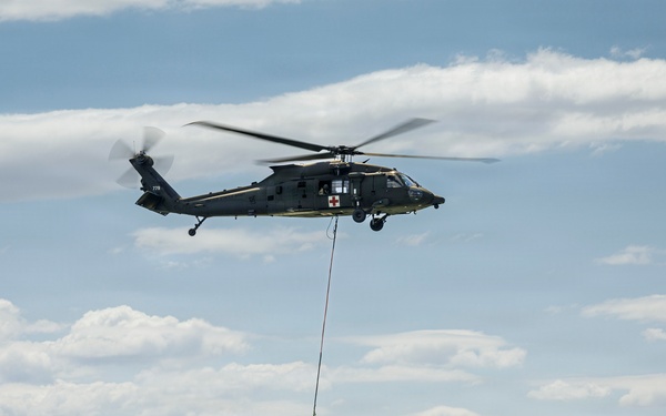 South Dakota National Guard conducts Black Hawk wildfire suppression drill at Angostura Reservoir