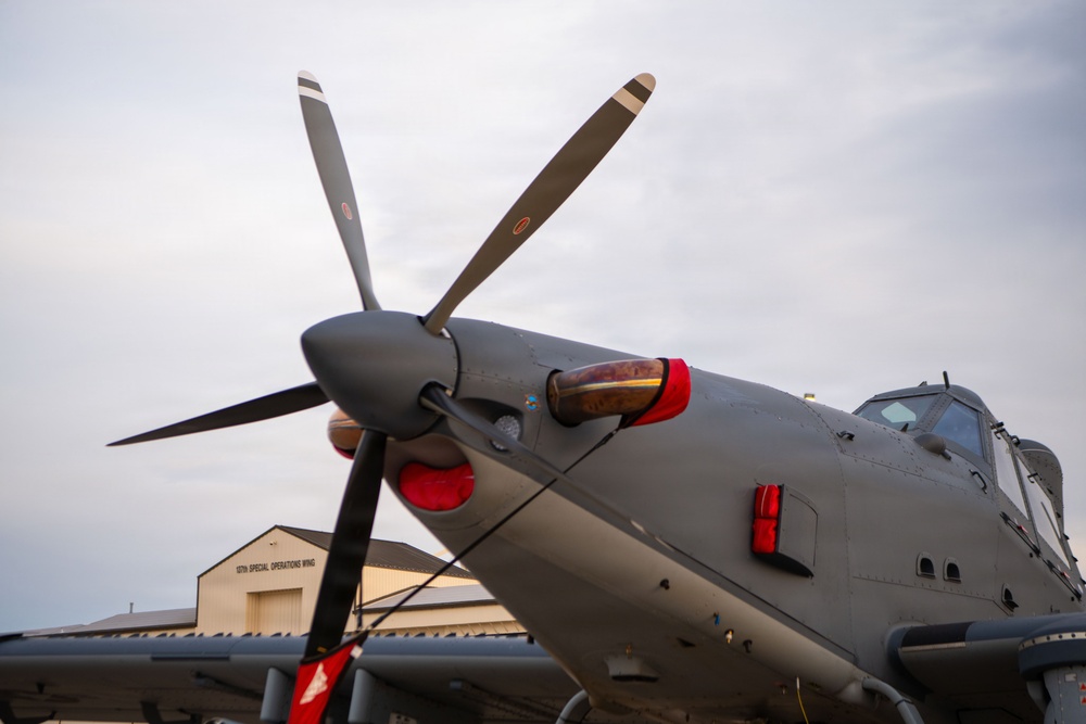 OA-1K Skyraider II Oklahoma sunrise flightline photos