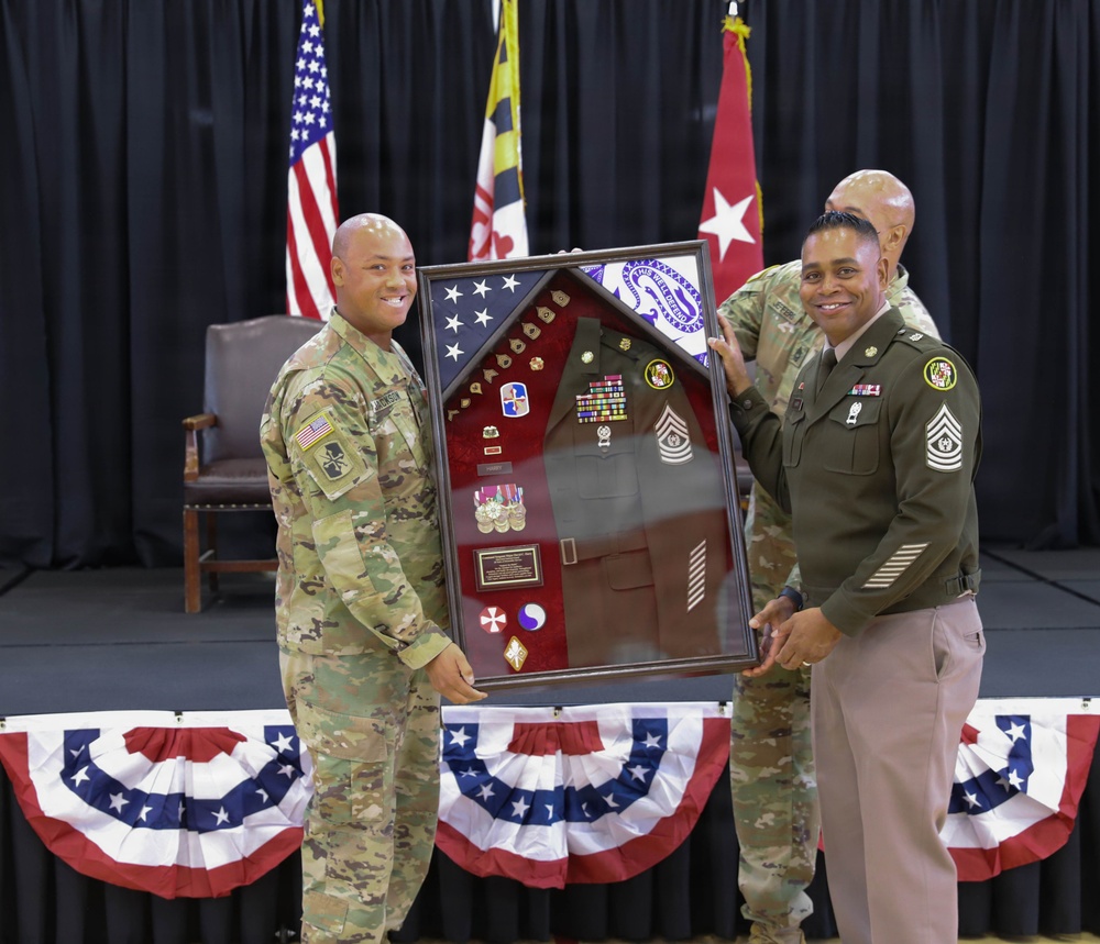 Maryland National Guard welcomes incoming command sergeant major and bids farewell to CSM David Harry