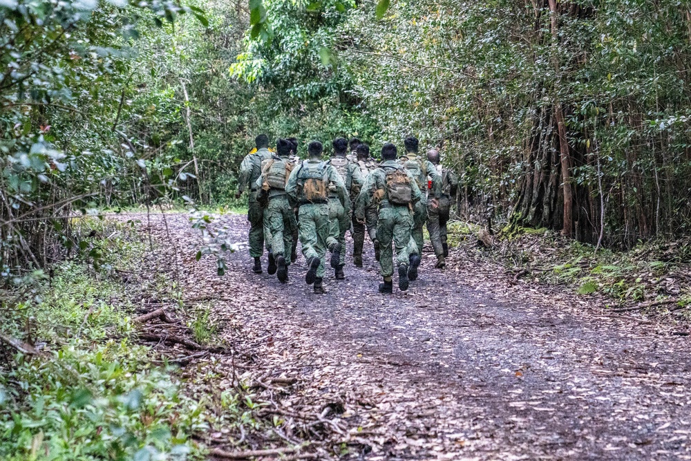 Multinational Soldiers Tackle 10K Run during the 2026 Pacific Land Forces Team Readiness Challenge.