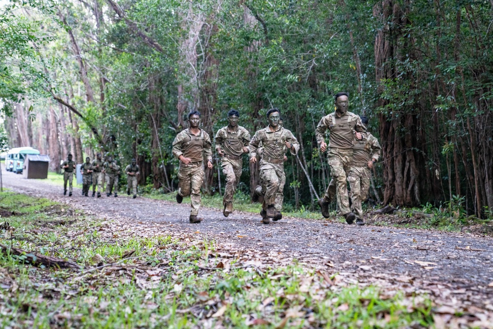 Multinational Soldiers Tackle 10K Run during the 2026 Pacific Land Forces Team Readiness Challenge.
