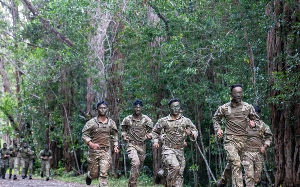 Multinational Soldiers Tackle 10K Run during the 2026 Pacific Land Forces Team Readiness Challenge.