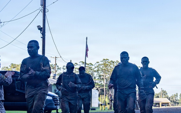 Multinational Soldiers Tackle 10K Run during the 2026 Pacific Land Forces Team Readiness Challenge.