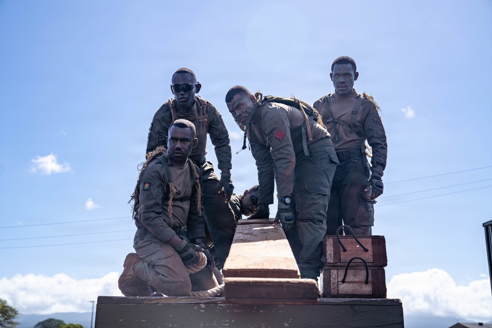 Multinational Soldiers take on the Leadership Reaction Course at the 2026 Pacific Land Forces Team Readiness Challenge