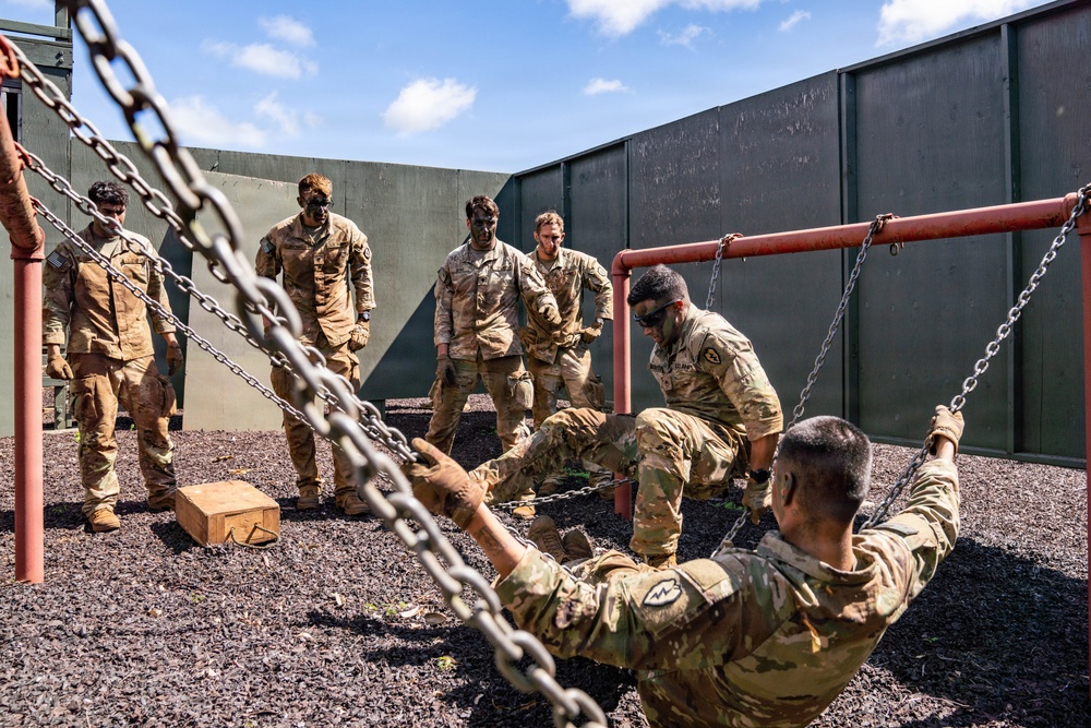 Multinational Soldiers take on the Leadership Reaction Course at the 2026 Pacific Land Forces Team Readiness Challenge