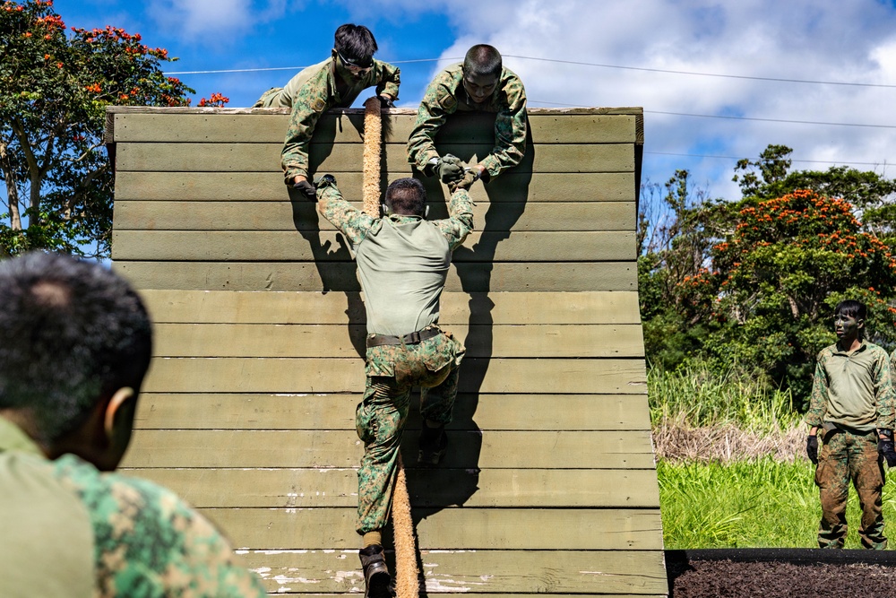 Multinational Soldiers take on the Leadership Reaction Course at the 2026 Pacific Land Forces Team Readiness Challenge