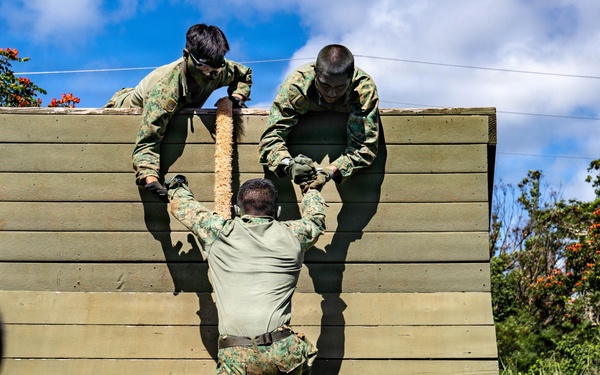 Multinational Soldiers take on the Leadership Reaction Course at the 2026 Pacific Land Forces Team Readiness Challenge