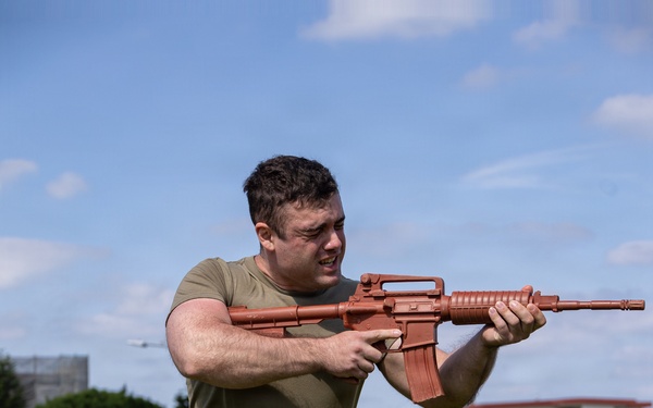Marines and Japanese Security Guards conduct OC Spray training at Camp Foster
