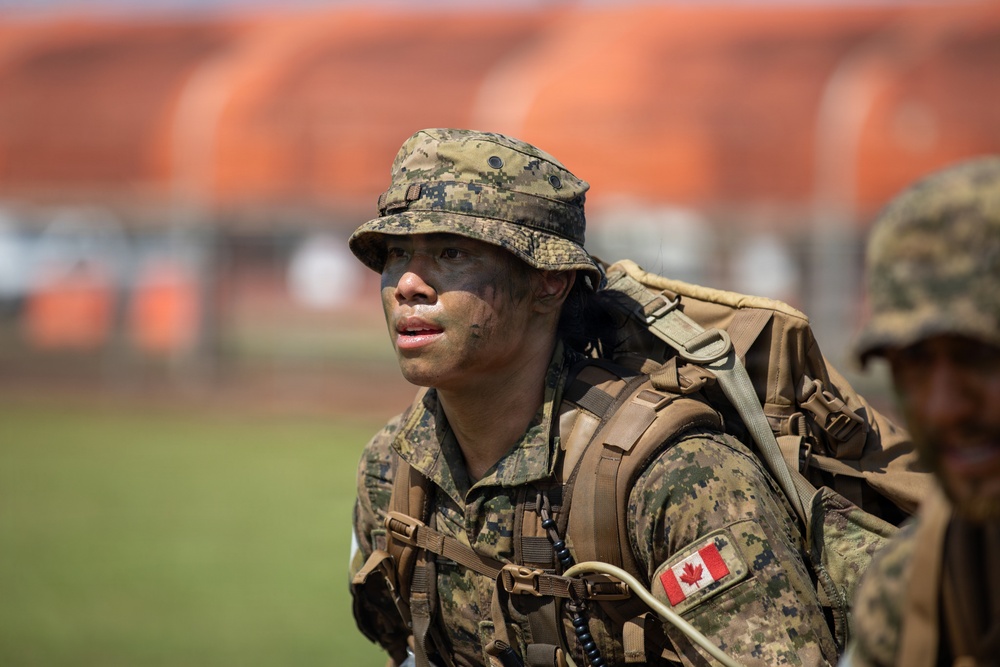 Multinational Soldiers compete in Ruck March for Pacific Land Forces Team Readiness Challenge