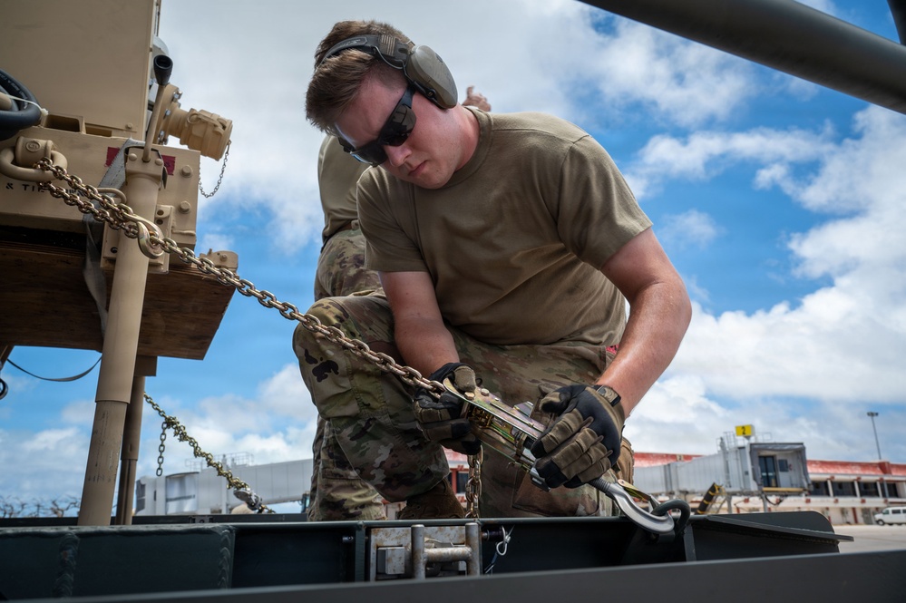 36th CRS offload water purification system to support the Saipan community
