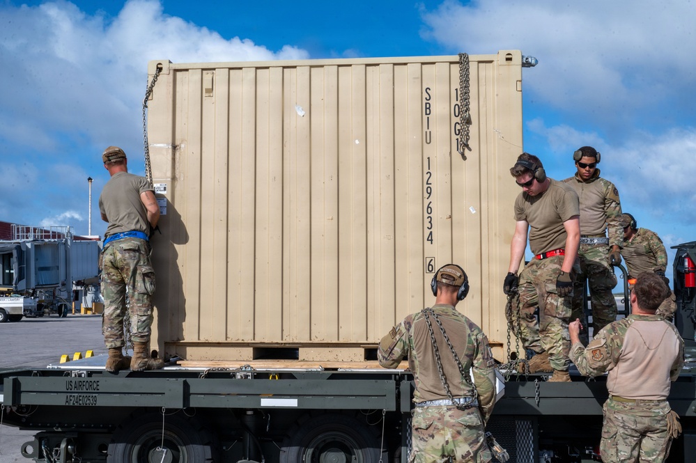 36th CRS offload water purification system to support the Saipan community