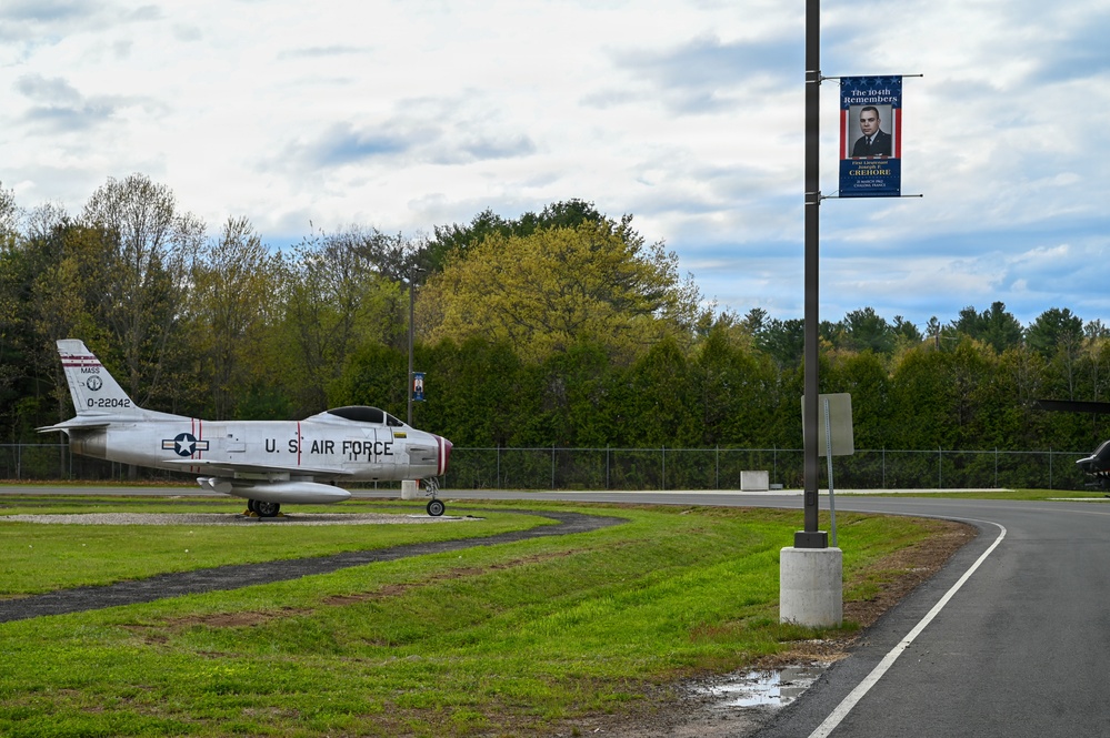 104th Fighter Wing Hangs Banners Honoring Fallen Barnestormers