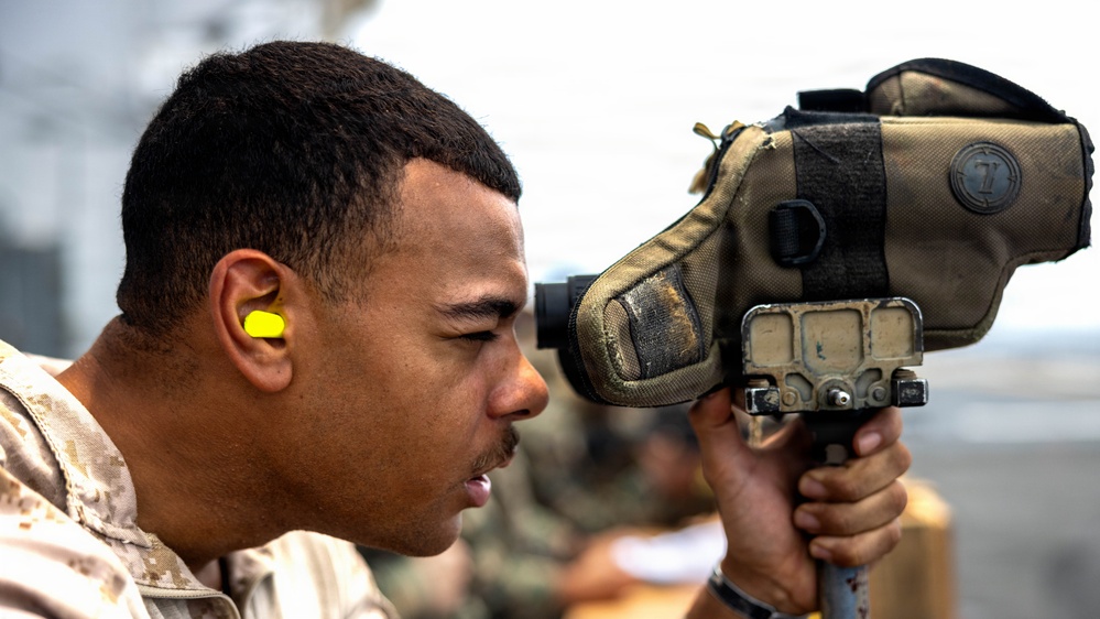 11th MEU Marines, Sailors Conduct Marksmanship Training Aboard USS Boxer