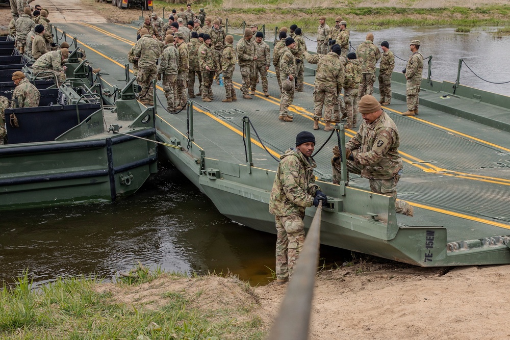 809th MRBC Erects Bridge in Support of Saber Strike 2026 Day 1.