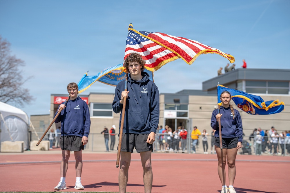 114th Fighter Wing conducts flyover for 101st Annual Howard Wood Dakota Relays