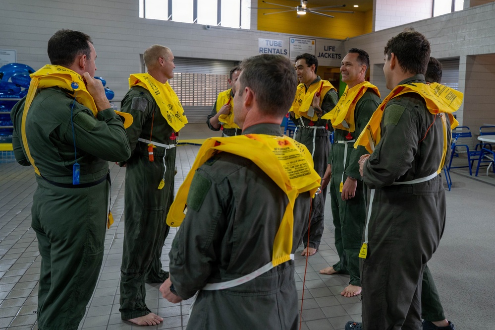 Airmen Participate in Operations Water Survival Training for Aircrew