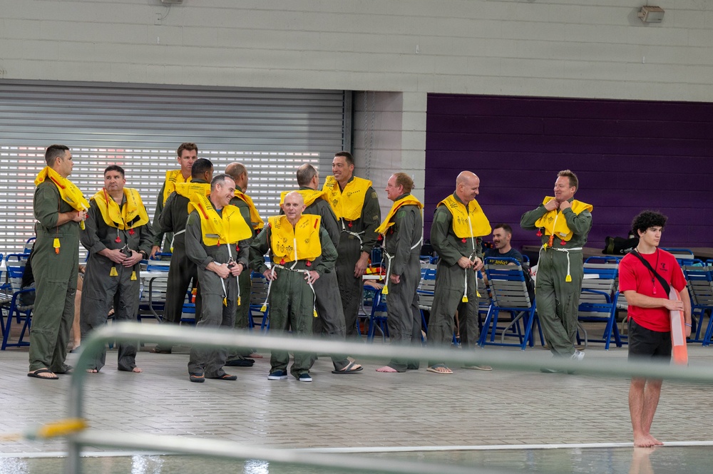 Airmen Participate in Operations Water Survival Training for Aircrew