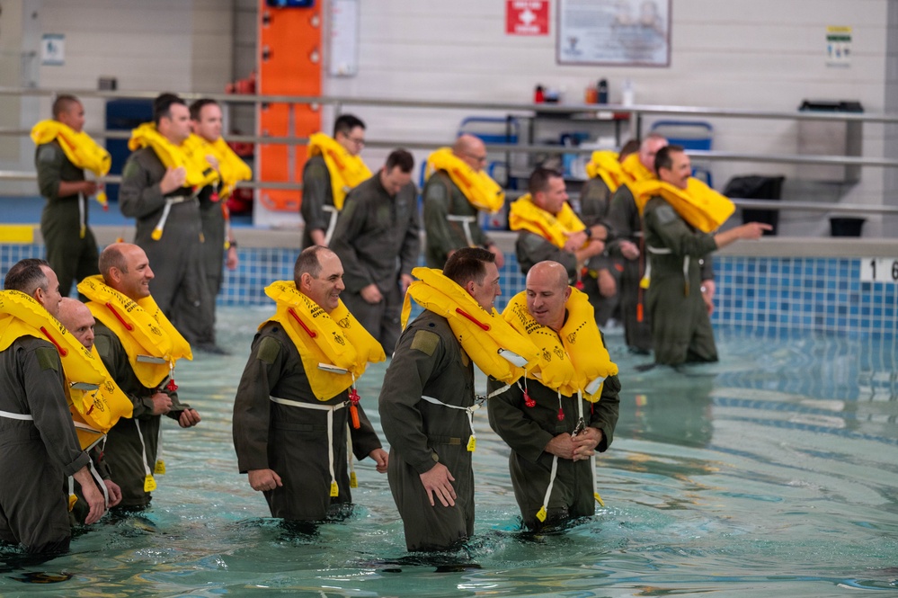 Airmen Participate in Operations Water Survival Training for Aircrew