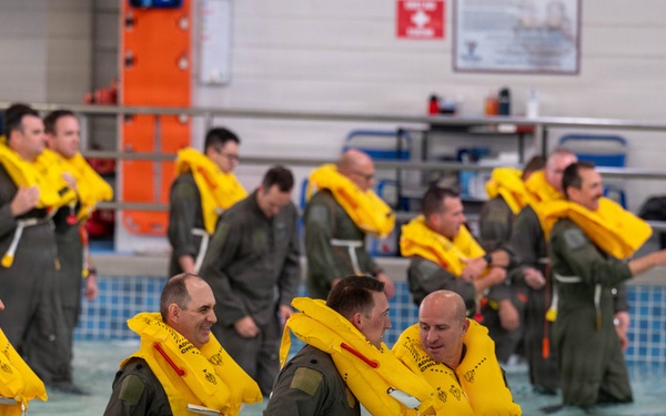 Airmen Participate in Operations Water Survival Training for Aircrew