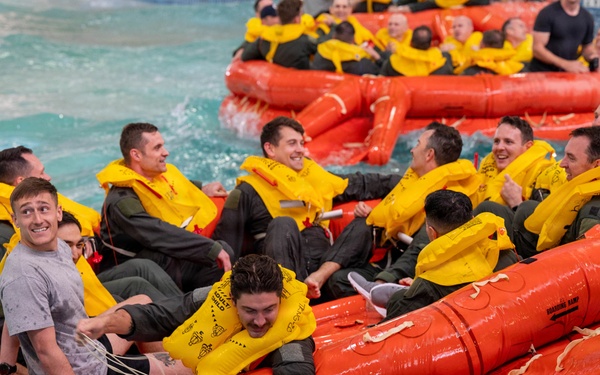 Airmen Participate in Operations Water Survival Training for Aircrew
