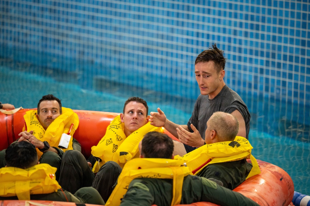 Airmen Participate in Operations Water Survival Training for Aircrew