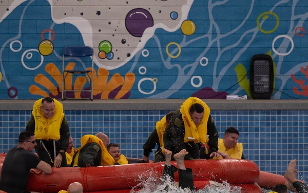 Airmen Participate in Operations Water Survival Training for Aircrew