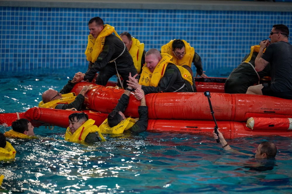 Airmen Participate in Operations Water Survival Training for Aircrew