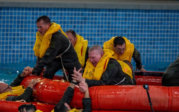 Airmen Participate in Operations Water Survival Training for Aircrew
