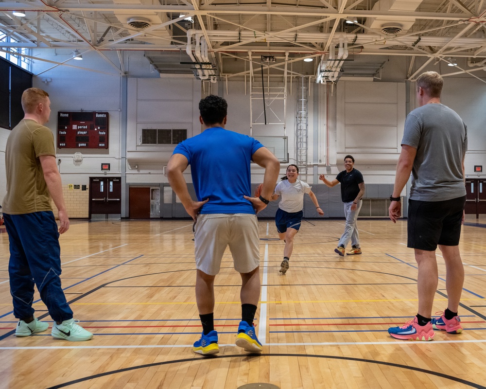302d Airlift Wing Airmen Participate in a Basketball Social
