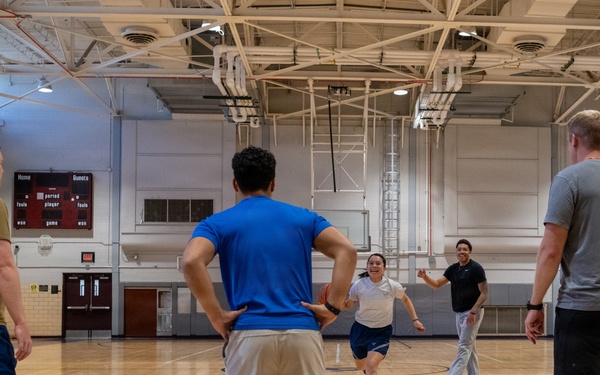 302d Airlift Wing Airmen Participate in a Basketball Social