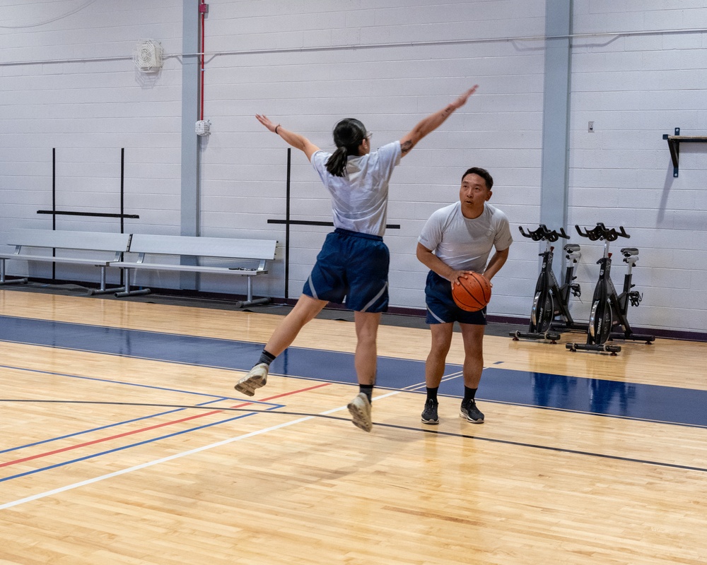 302d Airlift Wing Airmen Participate in a Basketball Social