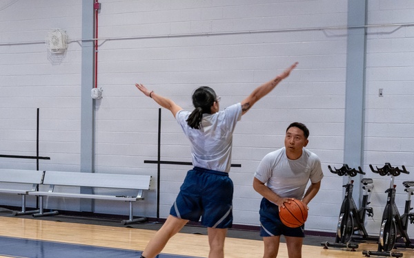 302d Airlift Wing Airmen Participate in a Basketball Social
