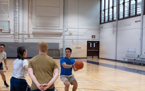 302d Airlift Wing Airmen Participate in a Basketball Social
