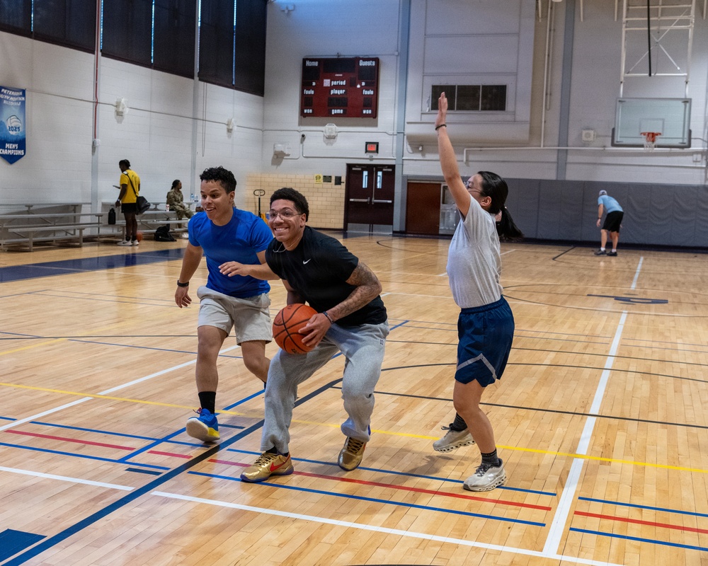 302d Airlift Wing Airmen Participate in a Basketball Social