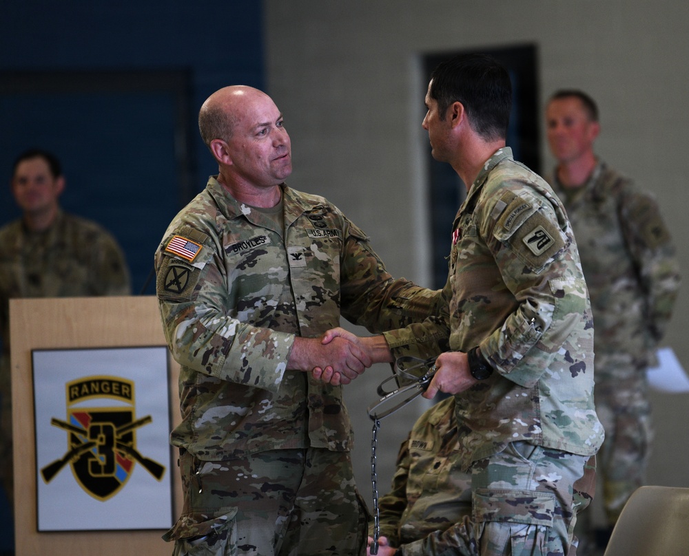 Change of command ceremony for 3rd Battalion, 161st Infantry Regiment, 81st Mobile Brigade Combat Team