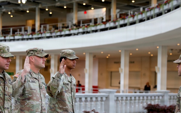 U.S. Army National Guard Soldiers of the 149th MEB Re-Enlist at Churchill Downs before the 152nd Running of the Kentucky Derby
