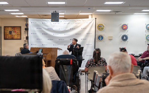 Members of the U.S. Navy Band Cruisers perform at veterans center