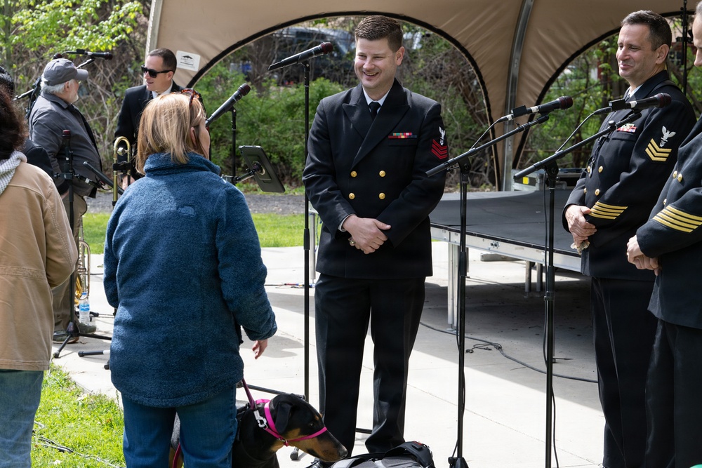 The U.S. Navy Band Cruisers perform at Nay Aug Park