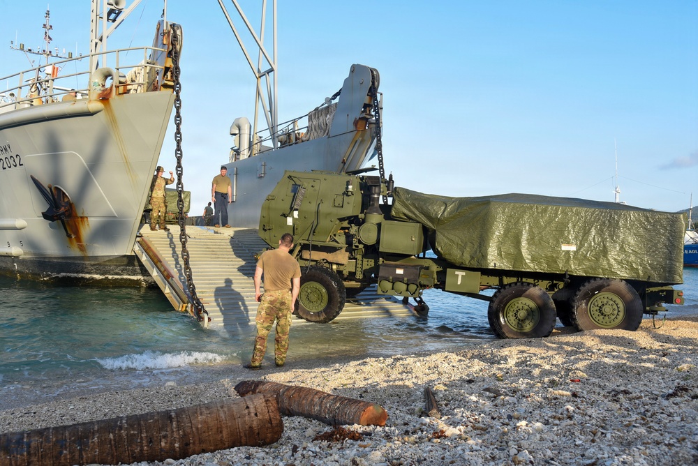 Balikatan 2026: U.S. Marines, Soldiers load HIMARS and NMESIS on LCU