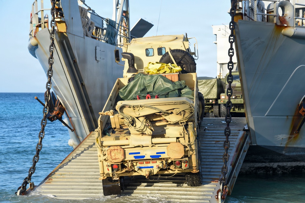 Balikatan 2026: U.S. Marines, Soldiers load HIMARS and NMESIS on LCU