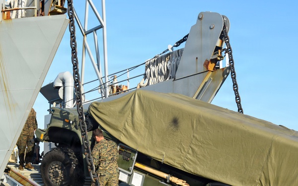 Balikatan 2026: U.S. Marines, Soldiers load HIMARS and NMESIS on LCU