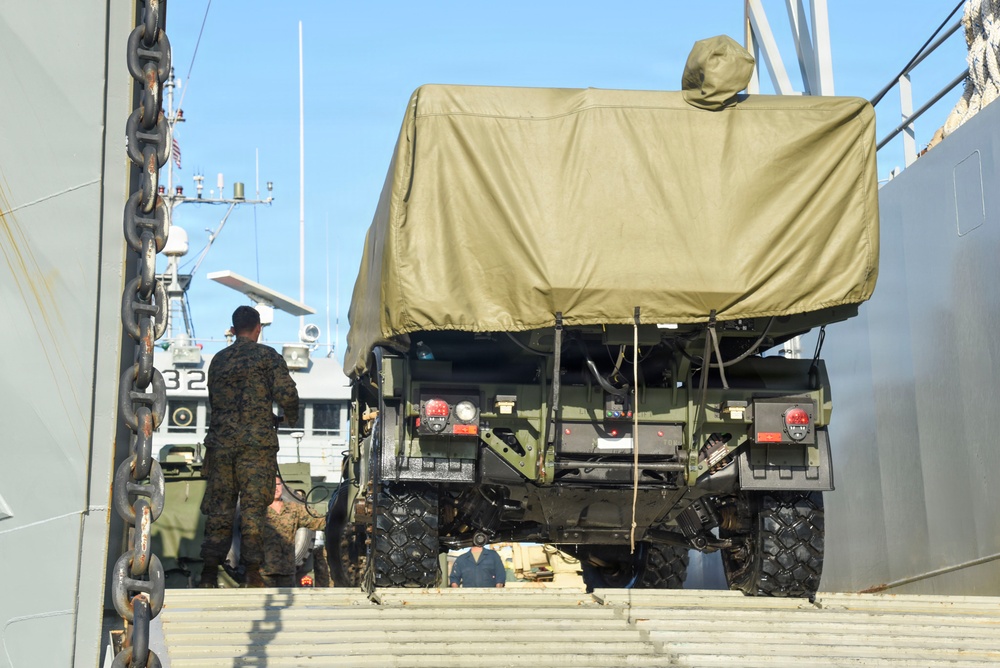 Balikatan 2026: U.S. Marines, Soldiers load HIMARS and NMESIS on LCU