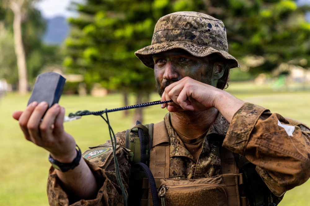 Multinational Soldiers Conduct Urban Land Navigation During Pacific Land Forces Team Readiness Challenge