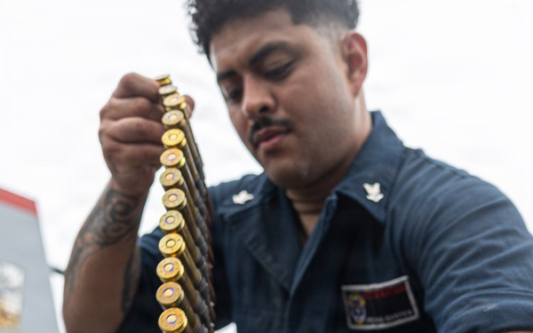 USS Mustin conducts a live-fire exercise