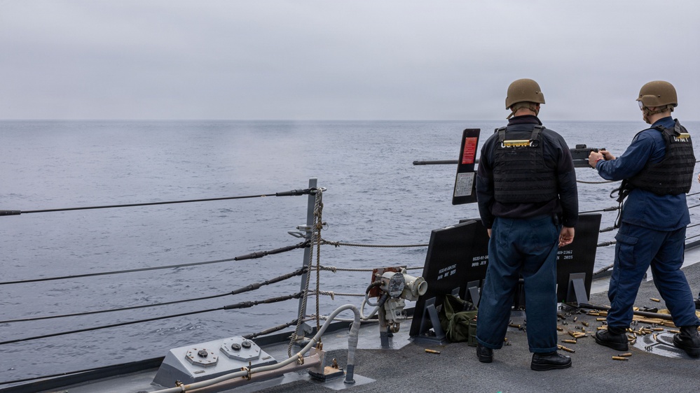 USS Mustin conducts a live-fire exercise