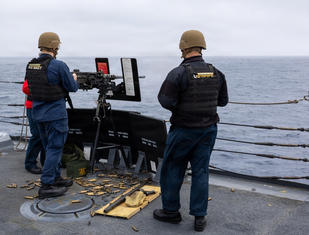 USS Mustin conducts a live-fire exercise