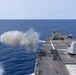 USS Mustin conducts a live-fire exercise with a Mark 45 5-inch gun