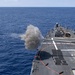 USS Mustin conducts a live-fire exercise with a Mark 45 5-inch gun