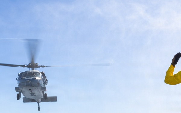 USS Mustin conducts flight operations